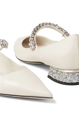 Scarpe basse in nappa color caffellatte/argento Jimmy Choo | BINGPUMPFLATNXJLATTESILVER